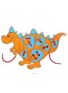 Шнурозаврик-2. Шнуровка деревянная. Игрушка Вуди