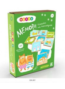 Развивающий игровой деревянный набор, дидактические карточки «Мемори. Котики на каникулах»