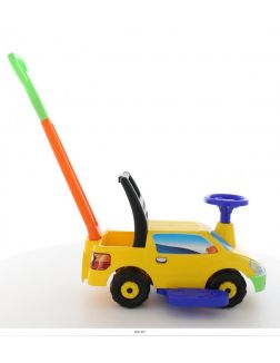 Автомобиль-каталка «Пикап» с ручкой - №2 (жёлтый)