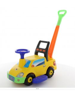 Автомобиль-каталка «Пикап» с ручкой - №2 (жёлтый)