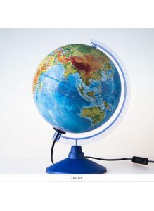 Глобус Земли физический с подсветкой, d=250 мм (eks)