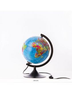 Глобус Земли политический рельефный с подсветкой, d=210 мм (eks)