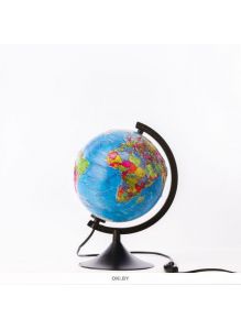 Глобус Земли политический рельефный с подсветкой, d=210 мм (eks)