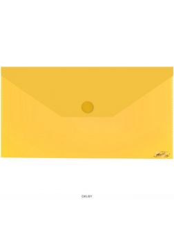 Папка-конверт на кнопке С6 224*119мм Hatber желтая