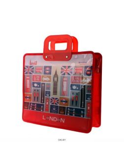 Портфель пласт. А4 с риcунком на молнии пластиковые ручки «Города. Darvish»