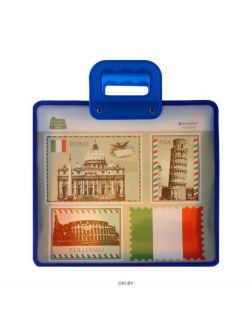 Портфель пласт. А4 с риcунком на молнии пластиковые ручки «Города. Darvish»