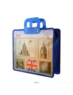 Портфель пласт. А4 с риcунком на молнии пластиковые ручки «Города. Darvish»