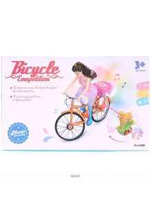 Кукла на велосипеде с собачками. Игрушка