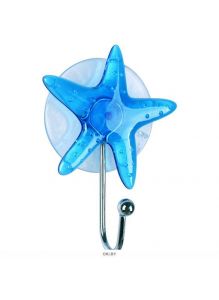 Крючок декоративный (пластик, металл) на присоске «Морская звезда» цвет ассорти