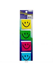 Закладки магнитные «Darvish» (4 штуки) с европодвесом «улыбка»