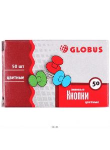 Кнопки силовые цветные 50шт/уп Globus
