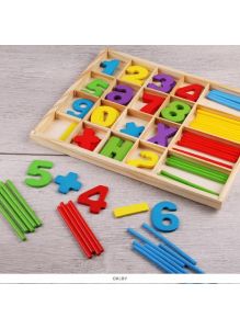 Набор счетных материалов (дерево) цифры(20шт), знаки(12шт) , счётные палочки (40шт)