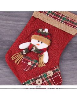 Рождественский носок для подарков с бантиком h-32 см