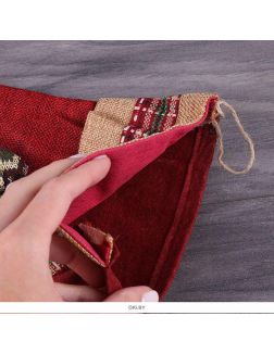 Рождественский носок для подарков с бантиком h-32 см