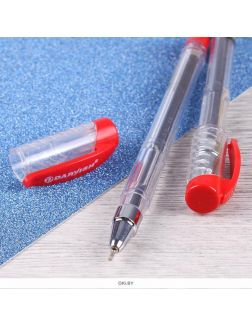 Ручка шариковая красная Darvish на масляной основе прозрачный корпус