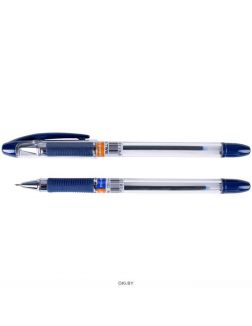Ручка шар. синяя на масляной основе «Darvish» корпус прозрачный с резиновым держателем