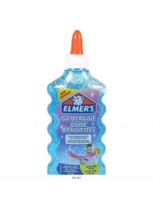 Клей канцелярский с блестками Elmers «Glitter Glue» 177мл, для слаймов, голубой