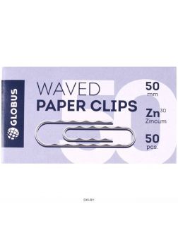 Скрепки 50 мм гофрированые 50 шт / уп Globus