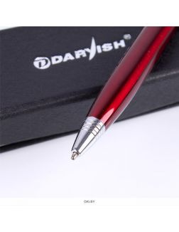 Ручка подарочная «Darvish» корпус серебристо-красный в футляре