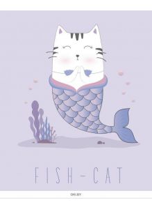 Fish-cat - тетрадь 48 листов, А5, клетка, УФ-лак (eks)