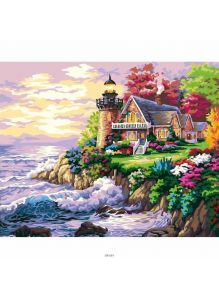 Дом у моря - живопись по номерам на подрамнике 40х50 см (Azart)