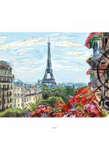 Париж из окна - живопись по номерам на подрамнике 40х50см (Azart)