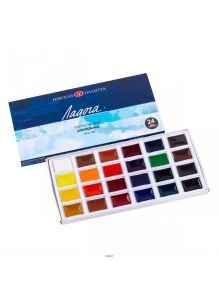 ЛАДОГА - набор акварельных красок, картонная коробка, 24 цвета, 2,5 мл, кювет
