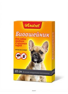 БИОошейник против блох и клещей для собак, оранжевый Amstrel 65 см