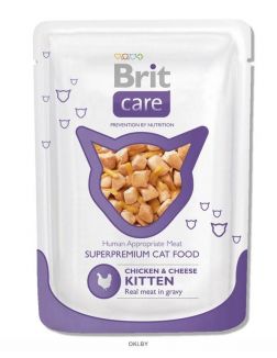 Консервы для котят BRIT Care Курица, сыр пауч 80 г (100122)