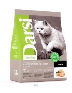 Корм для стерилизованных кошек сухой DARSI Sterilised курица 1,8 кг (37155)