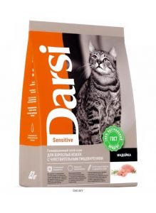Сухой корм Дарси Sensitive для кошек, индейка, 1,8 кг (37162)