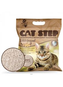 Наполнитель для кошачьих туалетов Cat Step Tofu Original, растительный комкующийся, 12 л