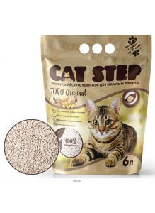 Наполнитель для кошачьих туалетов 6 л, Cat Step Tofu Original, растительный комкующийся