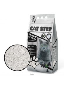 Комкующийся минеральный наполнитель CAT STEP Compact White Carbon, 5 л