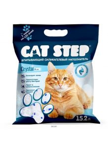Наполнитель для кошачьих туалетов Cat Step Crystal Blue 15,2 л, силикагелевый впитывающий