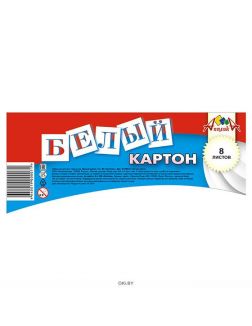 Картон белый А4 8л «Обечайка» в папке