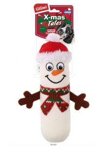 Игрушка для собак GiGwi  X-mas Tales «Маленький снеговик с пищалкой» 18 см