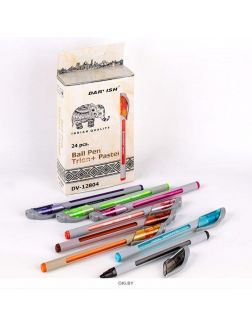 Ручка шариковая синяя Trion+ Pastel трехгранный корпус