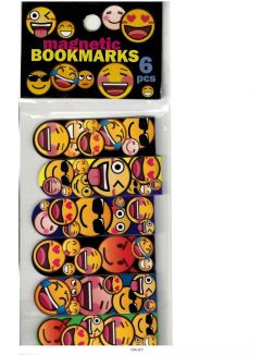 Закладки для книг «Смайлы», магнитно-пластиковые, 6 штук (арт. 87003)