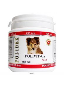 Витамины для собак Полидекс Поливит-Кальций плюс, 150 шт