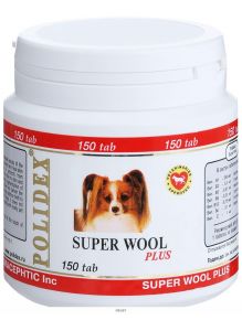 Витамины для собак Полидекс Супер Вул плюс, 150 шт