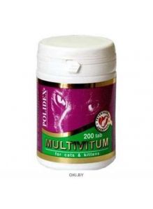 Витамины для кошек Полидекс Мультивитум, 200 шт