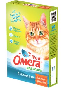 Добавка для кошек ФАРМАКС Омега Neo+ Крепкое здоровье с морскими водорослями 90 штук