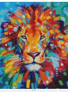Картина по номерам стразами Цветной лев 30х40 см