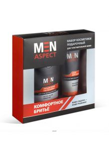 Набор косметики подарочный MEN ASPECT Комфортное бритьё (Крем для бритья, лосьон-тоник после бритья)