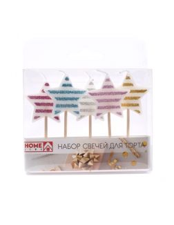 НАБОР СВЕЧЕЙ для торта 5 шт. 3,5х3,5 см (арт. DY0278-4, код 225699)