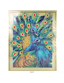 Алмазная мозаика (живопись) Darvish 40x50 см «Пара павлинов»