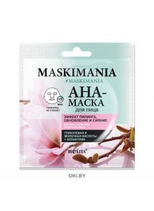 AHA-маска для лица “Эффект пилинга, обновление и сияние” 1 шт MASKIMANIA