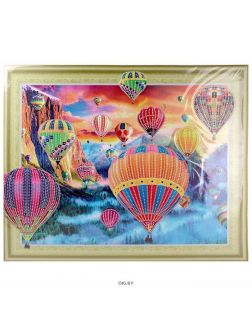 Алмазная живопись Полёты воздушных шаров 40x50 см 