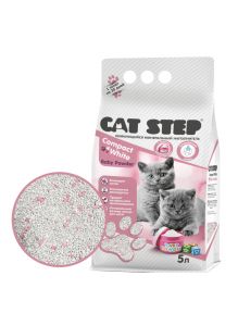 Комкующийся минеральный наполнитель для котят CAT STEP Compact White Baby Powder 5 л